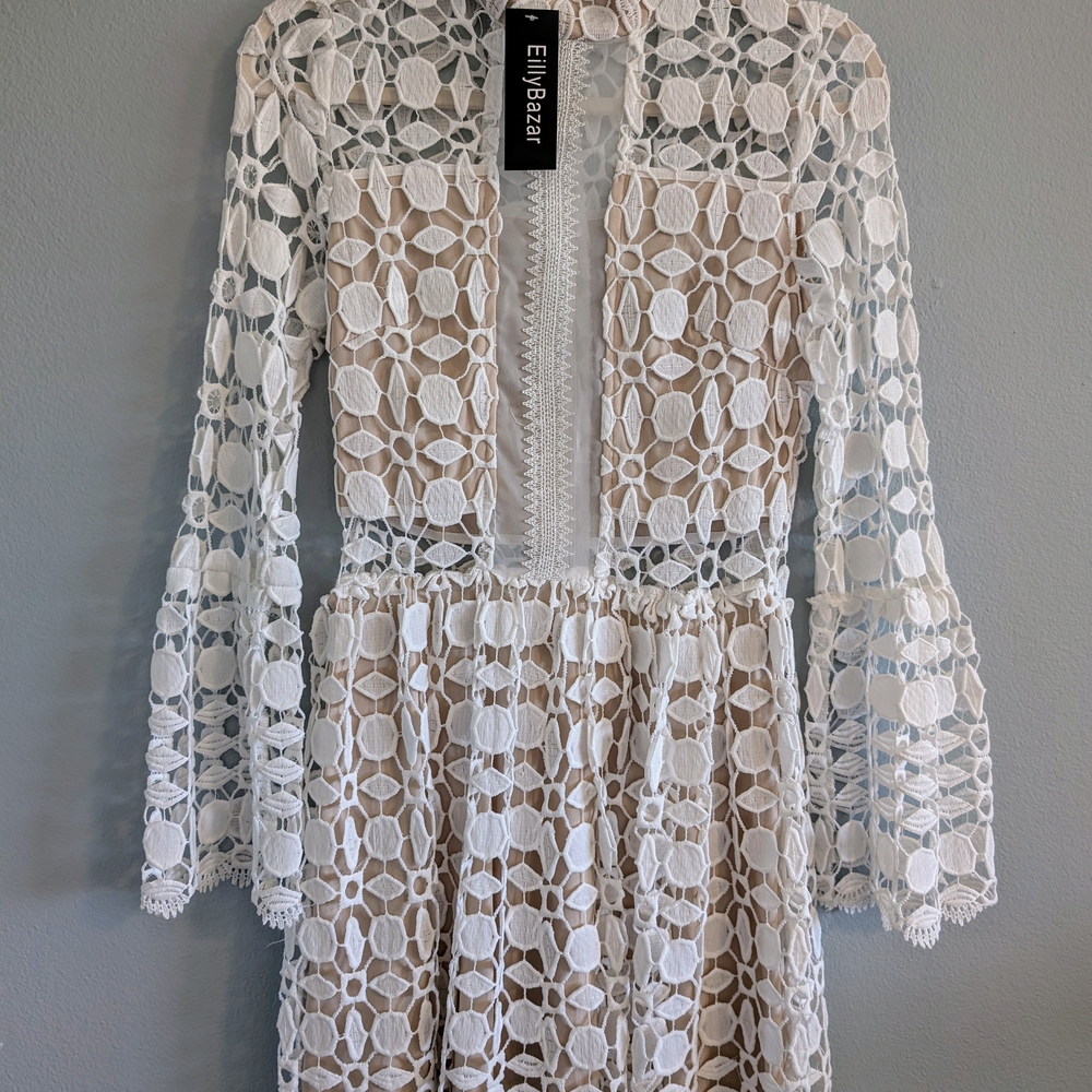 Elegant White Lace Dress by
